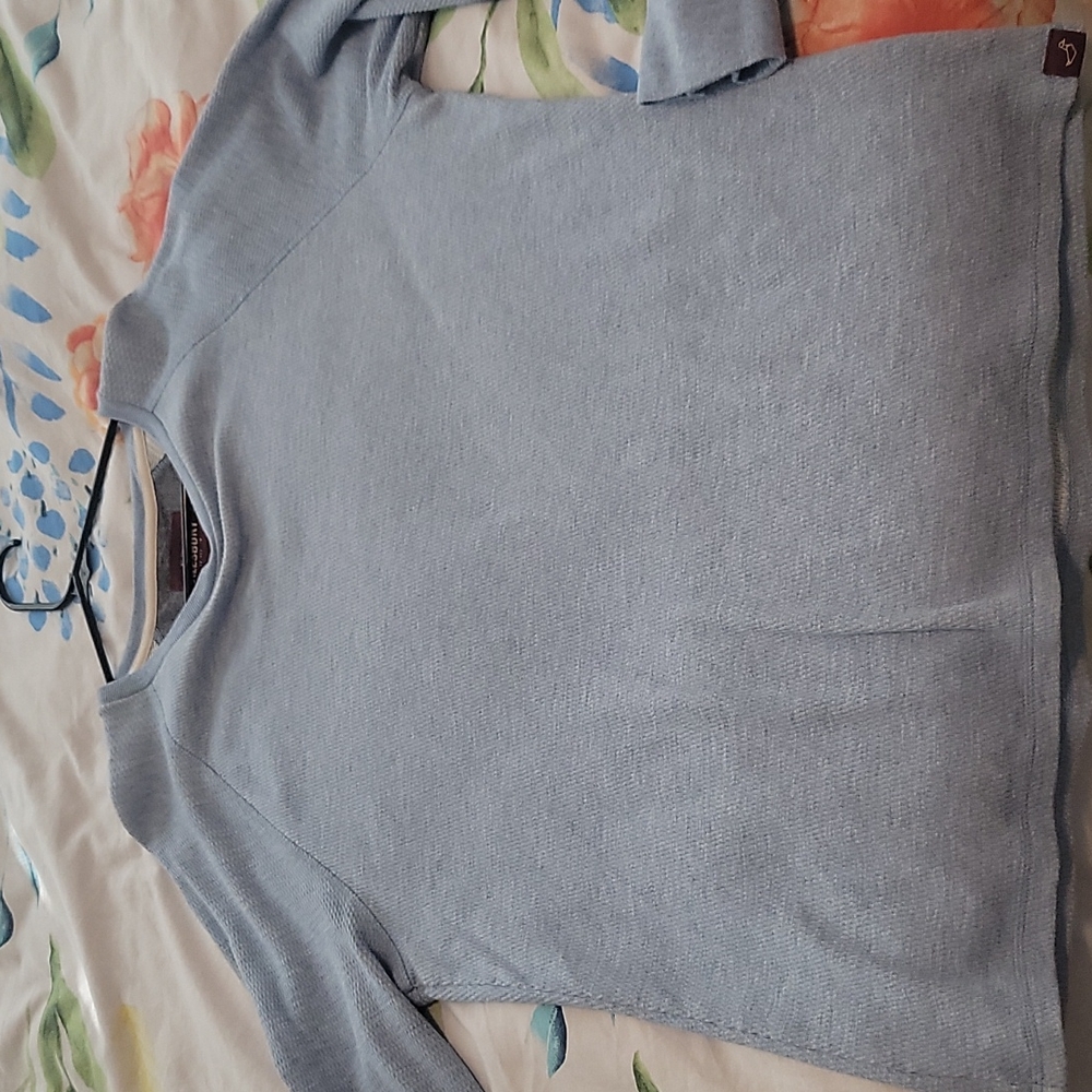 Alesbury large light blue thermal crew 100% cotton long sleeve